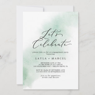 Convite Lavagem de Aquarela  Celebração de Vamos Verdes