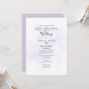 Convite Lavanda Ambos Conjuntos Pais Dois Locais Casamento