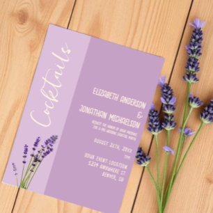 Convite Lavanda Amor, Partido Pré-Casamento Cocktail