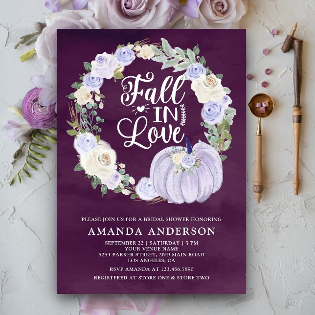 Convite Lavanda Apaixonada Pumpkin Plum Chá de panela (Criador carregado)