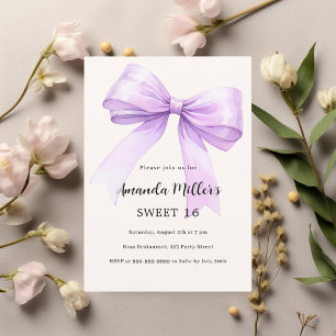Convite Lavanda arco elegante Sweet 16