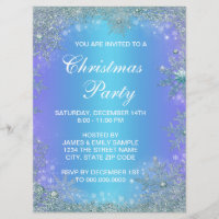 Lavanda Azul-Teal Roxo Floco de Neve Natal