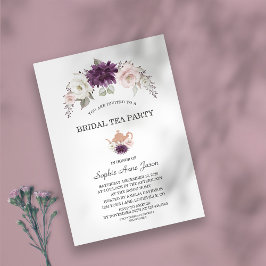 Convite Lavanda Blush Floral Chá de panela Tea Party