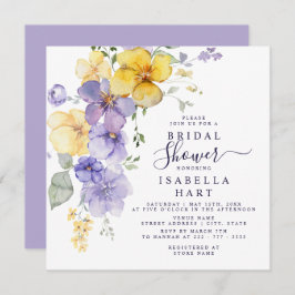 Convite Lavanda Chá de panela Botânico Amarelo