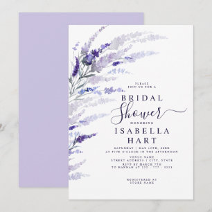 Convite Lavanda Chá de panela Floral Botânica Lilac Boho