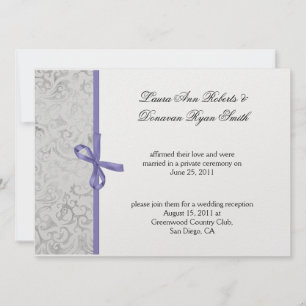 Convite Lavanda Cinza Branco Damasco Pós Casamento