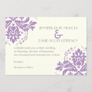 Convite Lavanda, cinza, casamento de marfim