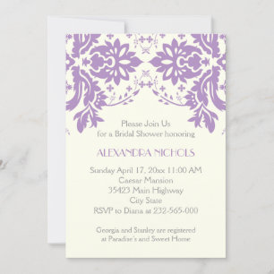 Convite Lavanda, cinza, chá de panela de casamento de mar
