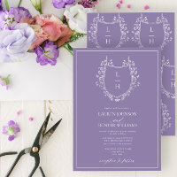 Lavanda Clássica Monograma Monograma Casamento de