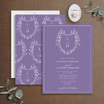 Convite Lavanda Clássica Monograma Monograma Casamento de<br><div class="desc">Você está procurando uma reviravolta moderna em um convite clássico de casamento? Então não olhe mais que nossa Lavanda Clássica Monograma Monograma Crest Casamento Convite! Este belo convite é desenhado com uma crista desenhada à mão embelezada com flores silvestres e borboletas. Ele apresenta suas iniciais de monograma em na moda,...</div>