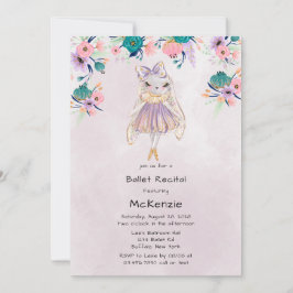 Convite Lavanda Coelho Coelho Ballerina Balé Considerando