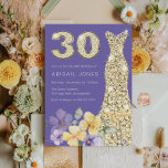 Convite Lavanda de aniversário de 30 anos Dourada e Sunshi<br><div class="desc">Convite de festas de aniversário de 30 anos de palhaço Dourado lavanda de  e sol Veja a coleção correspondente em Niche e Nest Store</div>