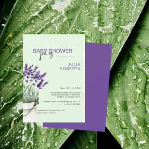 Convite Lavanda de Aquarela e Chá de fraldas de Casa