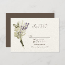 Convite Lavanda de aquarelas Rustic Botany Kraft RSVP