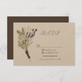 Convite Lavanda de aquarelas Rustic Botany Kraft RSVP