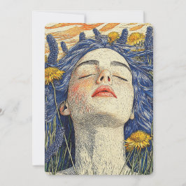 Convite Lavanda de Cabelo Azul de Sonho Pacífico