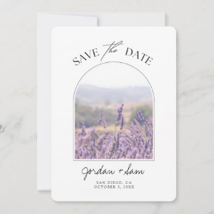 Convite Lavanda de Casamento de Campo de lavanda Salvar a