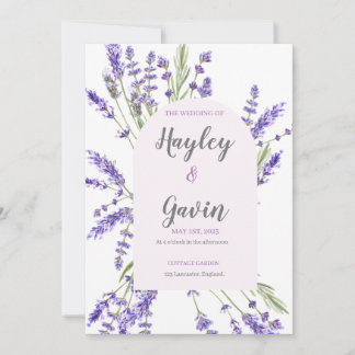 Convite Lavanda de Casamento do Jardim do País Inglês