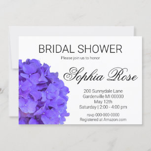 Convite Lavanda de Hydrangeas Elegante Chá de panela roxa
