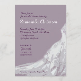 Convite Lavanda do chá de panela: vestido nupcial