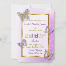 Convite Lavanda e Douradas bolhas de borboletas