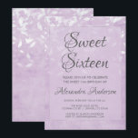 Convite Lavanda e Festa de aniversário branca 16<br><div class="desc">Lavanda e Branco deixam Confetti doce 16 convite. Este convite é perfeito para uma Lavanda Roxa e uma Festa de aniversário Doce 16 da Garota Púrpura. Entre em contato com o designer para obter itens correspondentes.</div>
