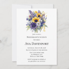 Convite Lavanda e Sunflower Bridesmaid Luncheon