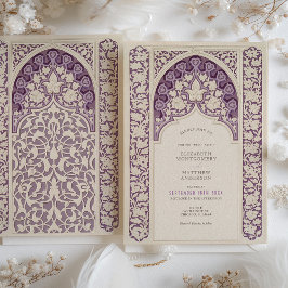Convite Lavanda Elegance Art Nouveau Lace Wedding