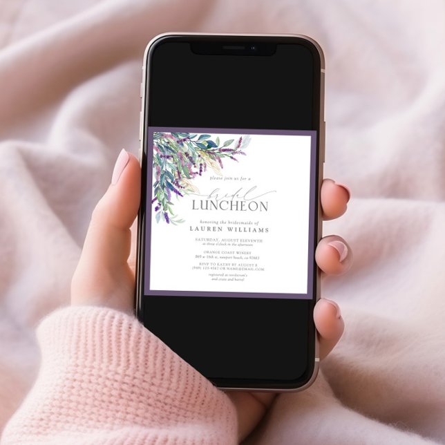 Convite Lavanda Elegante Floral Aquarela Bridal (Criador carregado)