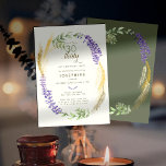 Convite Lavanda Elegante Trigo Spa aniversário de 30 anos<br><div class="desc">Modelo simples, moderno, elegante e chic aniversário de 30 anos com tema spa e lavanda, com uma coroa floral e botânica linda feita de lavanda aquática, trigo e folhagem. Uma escolha encantadora para uma trigésima festa de aniversário num spa, por exemplo, numa fazenda orgânica com instalações de massagem de excelentes,...</div>