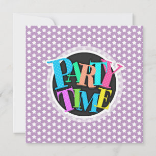 Convite Lavanda - Estrelas roxas e brancas