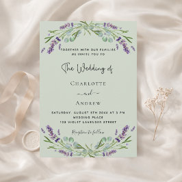 Convite Lavanda eucalipto sage casamento verde