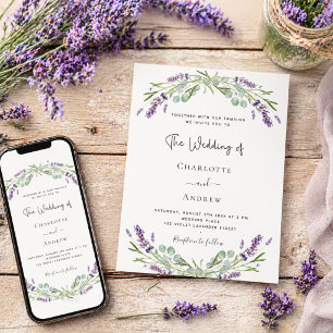 Convite Lavanda eucalipto verde violeta