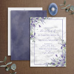 Convite Lavanda Eucalyptus Greenery Watercolor Casamento<br><div class="desc">Crie o convite perfeito para o casamento com este belo design de aquarela com lavanda e eucalipto verde design,  com tipografia com letras de mão,  uma textura de cor d'água profunda na lavanda inversa e um fundo de mármore faux carrera. Copyright Elegant Invites,  todos os direitos reservados.</div>