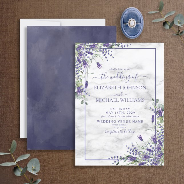 Convite Lavanda Eucalyptus Greenery Watercolor Casamento (Criador carregado)
