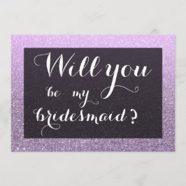 Convite Lavanda Faux Glitter Você Será Minha Porta-Voz