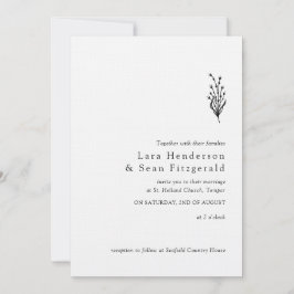 Convite Lavanda flexível preto e branco minimalista modern