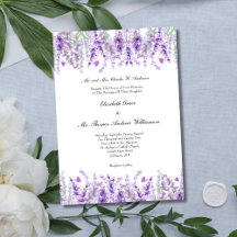 Lavanda Floral Botânica Elegante Casamento