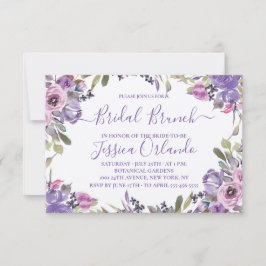 Convite Lavanda Floral Elegante Roteiro Casamento Brunch