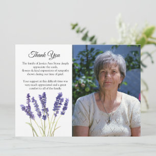 Convite Lavanda Floral Funeral Morte Obrigado