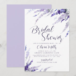 Convite Lavanda Floral Lilac Chá de panela Botânico