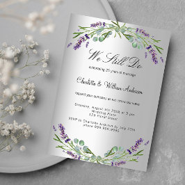 Convite Lavanda floral roxo prata renovação do casamento