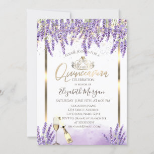Convite Lavanda Frame Wine Quinceanera