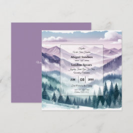 Convite Lavanda Frost no Casamento de Névoa Alpina