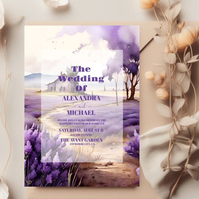 Convite Lavanda Greenery Wedding (Criador carregado)
