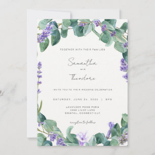Convite Lavanda Invitation Greenery Purple Modern