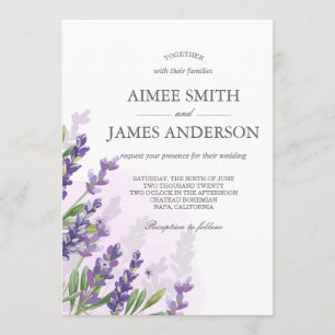 Convite Lavanda Invitation Rustic Elegant Floral