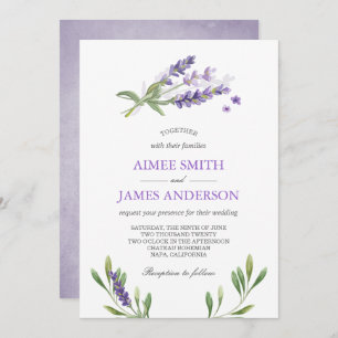 Convite Lavanda Invitation Rustic Elegant Floral