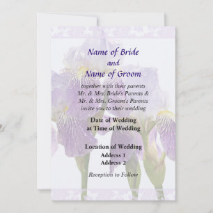Convite Lavanda Iris Casais de Casamento