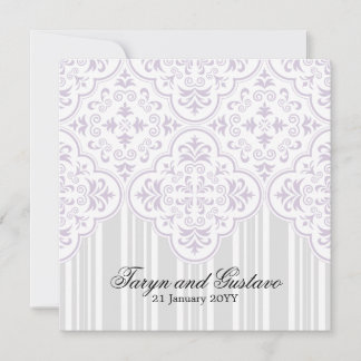 Convite Lavanda leve Casamentos Damask Personalizado